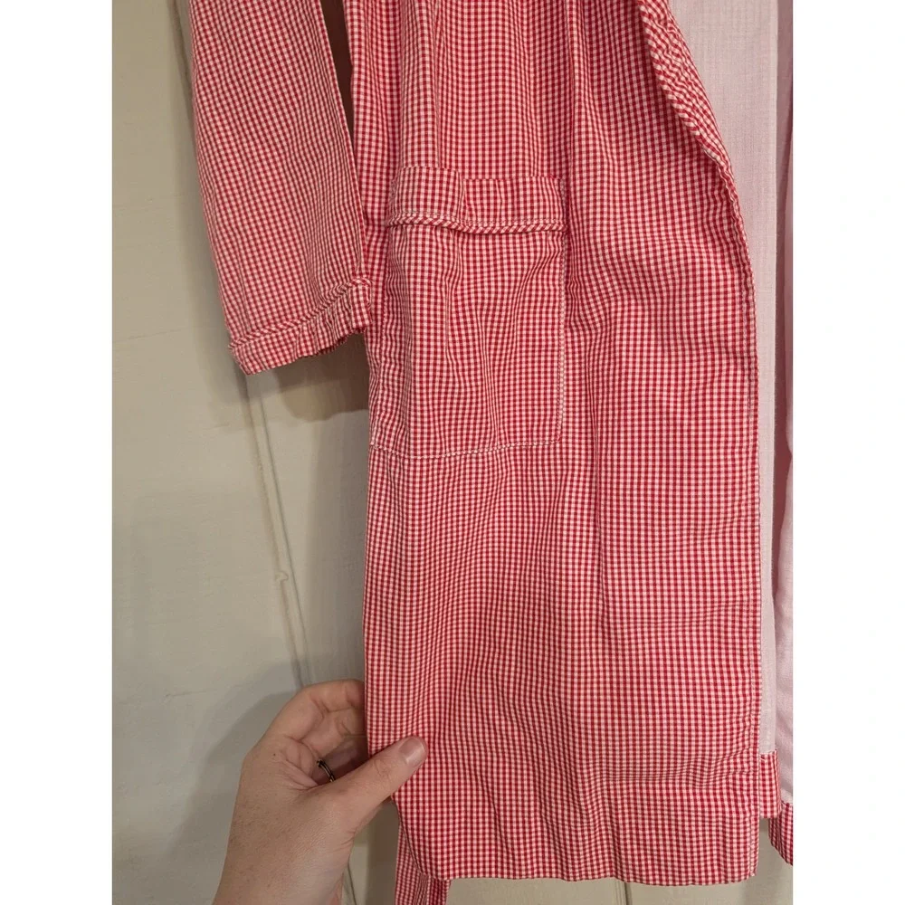 Cecil and Lou Girls Red White Gingham Cotton Robe Size 8‎ Sleepwear Loungewear